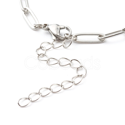 Tarnish Resistant 304 Stainless Steel Paperclip Chains Bracelet Making AJEW-JB01038-02-1