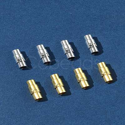 8 Sets 2 Colors Brass Locking Tube Magnetic Clasps KK-FS0001-61-1
