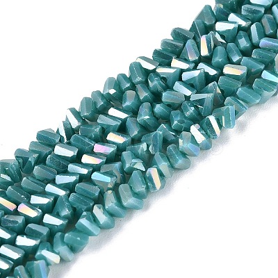 Electroplate Opaque Glass Beads Strands EGLA-Q139-01A-C16-1