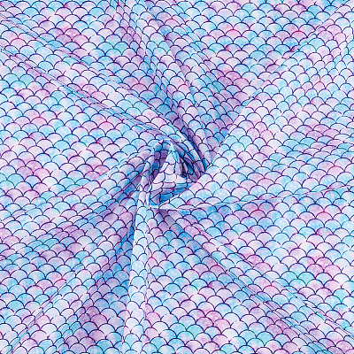 Fishscale Pattern Polyester Fabrics DIY-WH0292-79A-1
