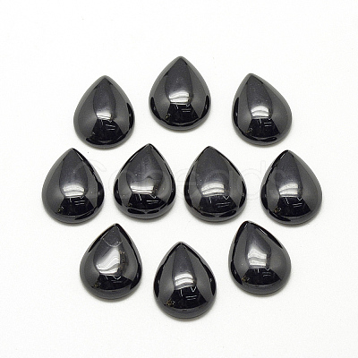 Natural Black Stone Cabochons X-G-R417-10x14-46-1