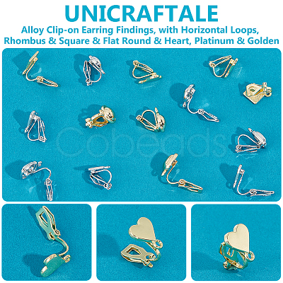 16Pcs 8 Style Alloy Clip-on Earring Findings FIND-UN0002-95-1