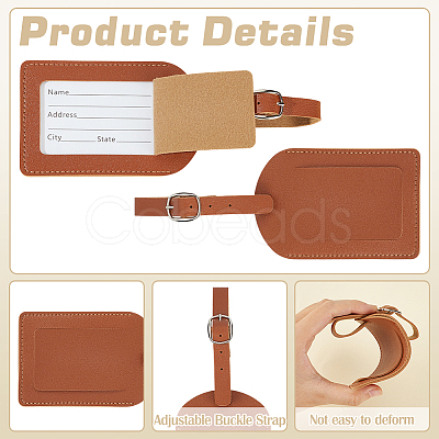 6Pcs PU Leather Luggage Tag AJEW-ME0002-09A-1