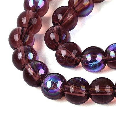 Transparent Electroplate Glass Beads Strands EGLA-Q132-6MM-01A-09-1