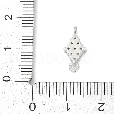 Brass Micro Pave Clear Cubic Zirconia Connector Charms KK-Z094-08P-03-1