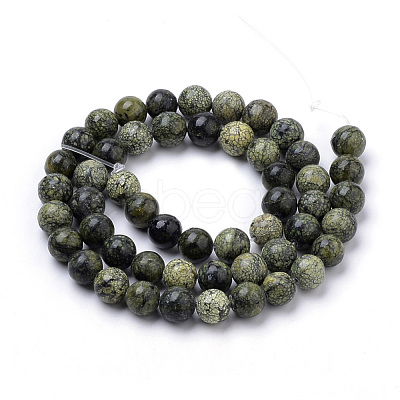 Natural Serpentine/Green Lace Stone Beads Strands G-S259-15-8mm-1