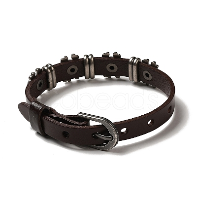 Alloy Skull Rivets Bracelet BJEW-C037-04B-1