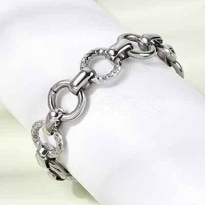 304 Stainless Steel Link Chain Bracelets for Women BJEW-P388-02B-P-1
