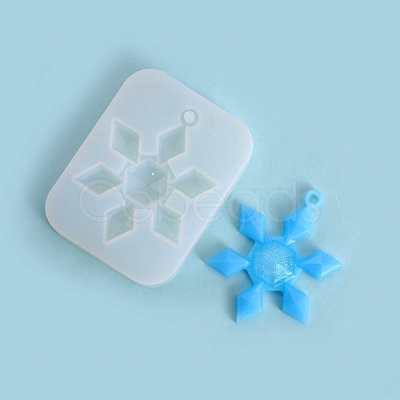 Christmas Theme DIY Snowflake Pendant Silicone Molds DIY-F114-27-1