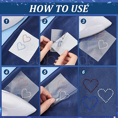 Triple Heart Eco-Friendly Acrylic Hotfix Rhinestone DIY-WH0419-69A-1