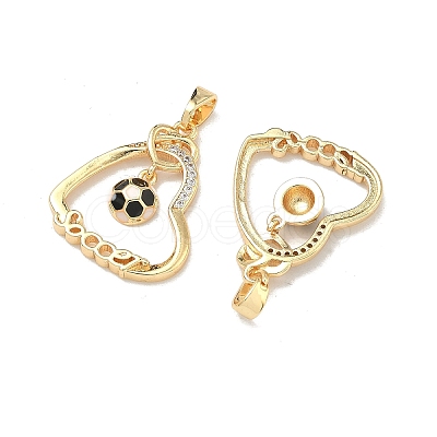 Brass Micro Pave Clear Cubic Zirconia Pendants KK-H265-02G-1