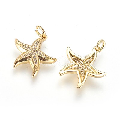 Brass Micro Pave Cubic Zirconia Pendants ZIRC-G150-05-1