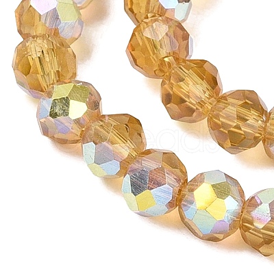 AB Color Plated Transparent Glass Rondelle Beads Strands EGLA-T029-4mm-10H-1
