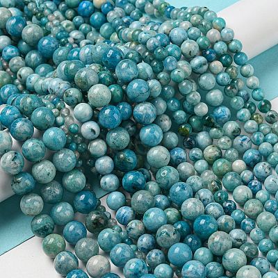 Natural Gemstone Hemimorphite Round Beads Strands G-L145-10mm-01-1