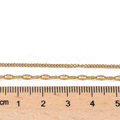 304 Stainless Steel Dapped Chain Double Layered Necklaces for Women NJEW-U050-02C-G-1