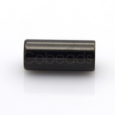 304 Stainless Steel Smooth Surface Magnetic Clasps with Glue-in Ends Fit 6mm Cords STAS-O042-C-15-1