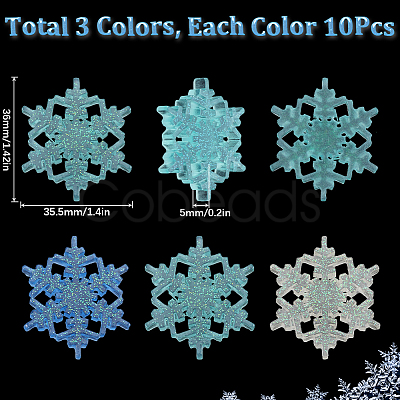 30Pcs 3 Colors Transparent Resin Decoden Cabochons RESI-SC0003-41-1