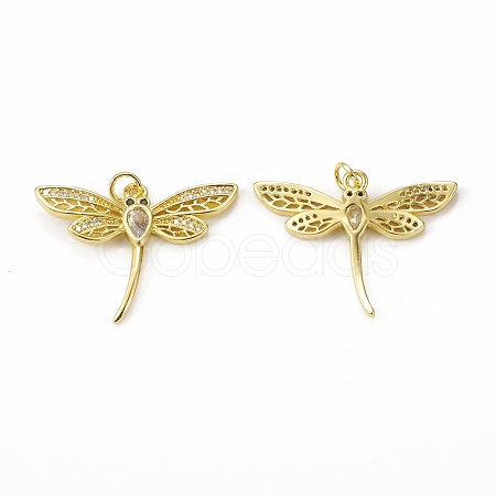 Brass Micro Pave Cubic Zirconia Pendants KK-E068-VB304-1