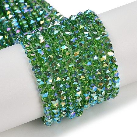 Electroplate Glass Beads Strands GLAA-Q105-02I-1