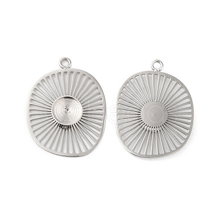 Non-Tarnish 304 Stainless Steel Pendant Cabochon Settings STAS-Q215-08P-1