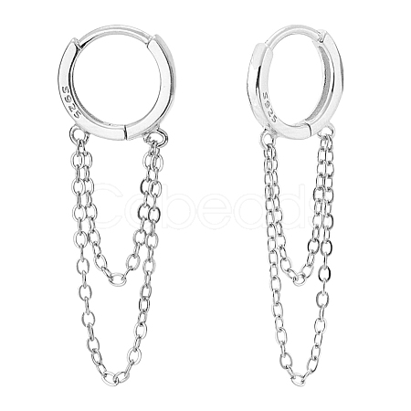 1Pair 925 Sterling Silver Hoop Earrings EJEW-UN0002-85P-1