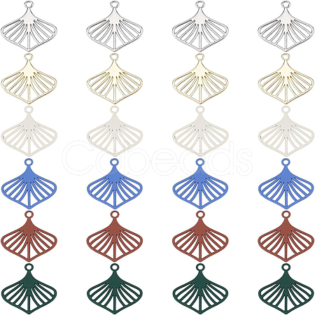 BENECREAT 24Pcs 6 Colors Alloy Pendants FIND-BC0003-28-1