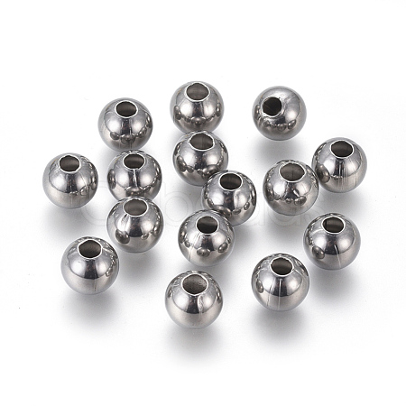 Tarnish Resistant 304 Stainless Steel Beads STAS-I021-8mm-1