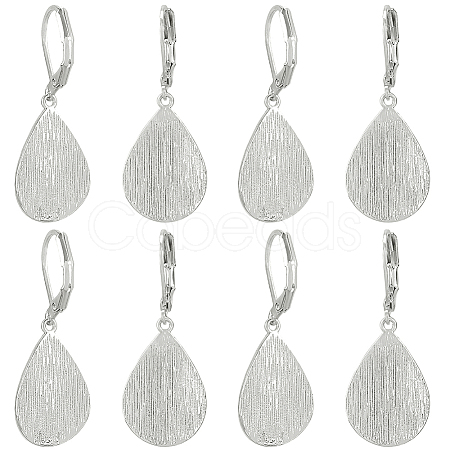 4 Pairs Teardrop Brass Leverback Earrings EJEW-HS0001-21P-1
