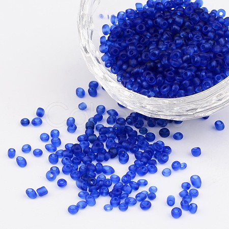 8/0 Frosted Round Glass Seed Beads X-SEED-A008-3mm-M8-1
