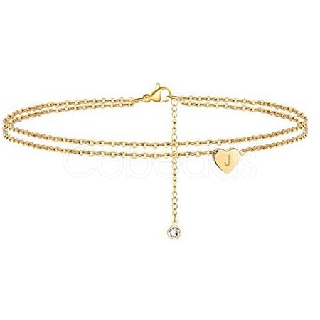 Heart Brass with Crystal Rhinestone Anklets FS-WGC43DA-01-1