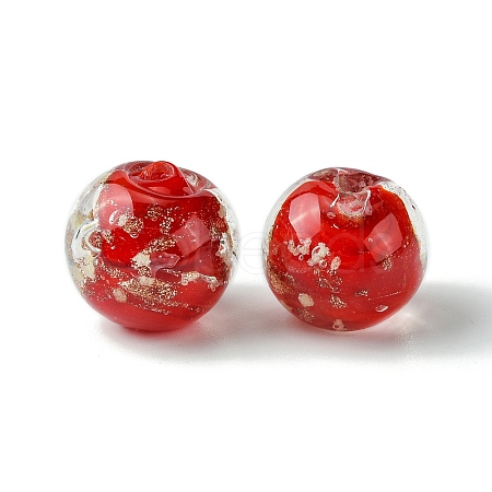 Luminous Handmade Gold Sand Lampwork Beads FOIL-B001-07C-1
