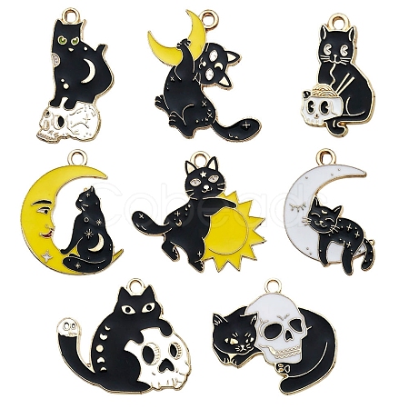 Alloy Enamel Pendants PW-WGB8D3D-01-1