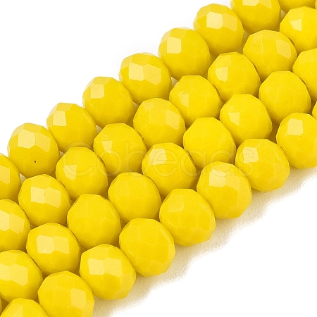 Opaque Solid Color Imitation Jade Glass Beads Strands EGLA-A044-P6mm-D04-1