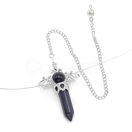 Synthetic Blue Goldstone Dowsing Pendulum Big Pendants PW-WG53910-12-1