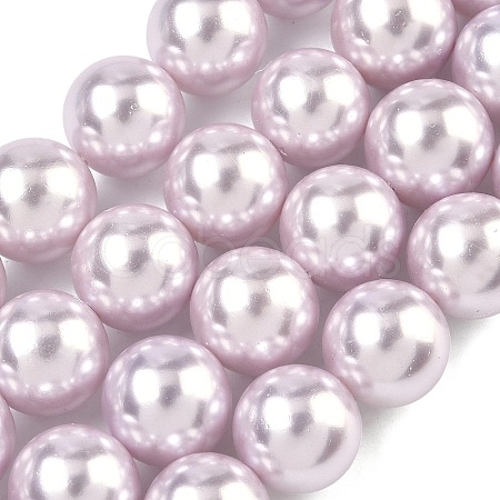 Electroplated Shell Pearl Beads Strands BSHE-G041-14mm-06-1