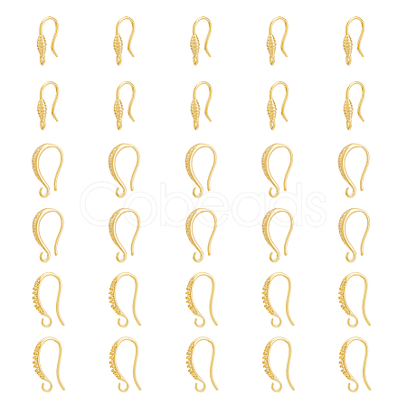 30Pcs 3 Style Rack Plating Brass Earring Hooks KK-DC0002-02-1
