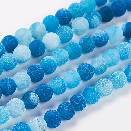 Natural Crackle Agate Beads Strands G-G055-6mm-2-1