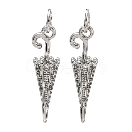 Brass Micro Pave Clear Cubic Zirconia Pendants KK-CBAD9DF-08P-1