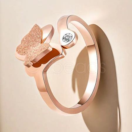 201 Stainless Steel Rhinestone Plain Rings PW-WGB58F3-03-1
