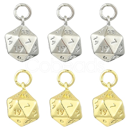 10Pcs 2 Colors Brass Charms KK-CJ0004-50-1