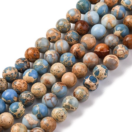 Dyed Natural Regalite/Imperial Jasper/Sea Sediment Jasper Beads Strands X-G-B124-C02-15-1