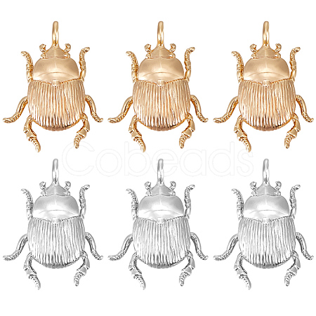 10Pcs 2 Colors Brass Pendants KK-BBC0023-96-1