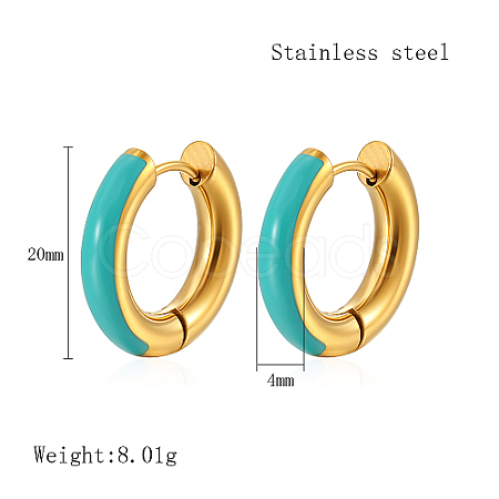 Real 18K Gold Plated 304 Stainless Steel Hoop Earrings UA1409-1-1