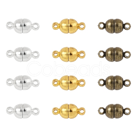 12 Sets 3 Colors Brass Magnetic Clasps KK-FS0001-55B-1