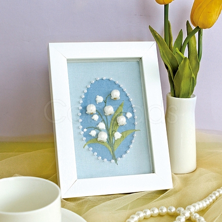 DIY Flower Pattern Photo Frame Embroidery Kits for Beginner PW-WG0A42E-04-1