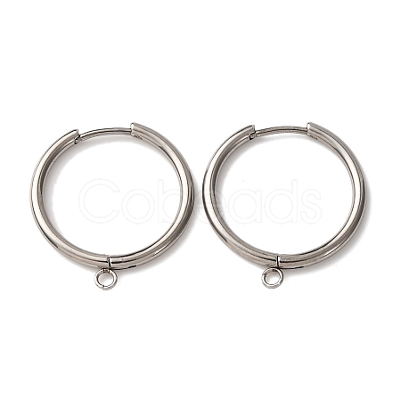 201 Stainless Steel Hoop Earring Findings STAS-D379-05A-P-1