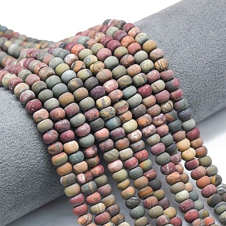 Natural Red Picasso Jasper/Polychrome Jasper Beads Strands G-P575-A16-6x4mm-1