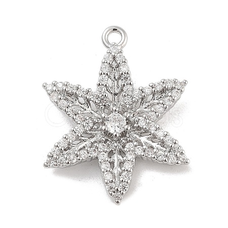Brass Pave Clear Cubic Zirconia Pendants KK-Z061-09P-02-1