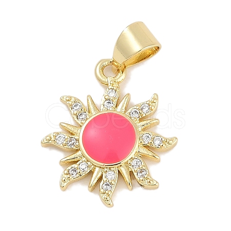Brass Micro Pave Cubic Zirconia Pendants KK-Q028-29G-03-1