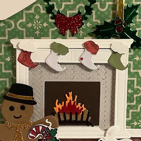 Christmas Fireplace Carbon Steel Cutting Dies Stencils DIY-P076-05-1